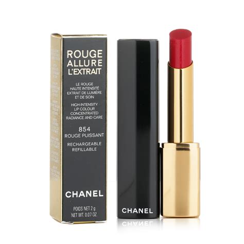 chanel rouge allure l'extrait 854 rouge puissant sample|Chanel Rouge Puissant (854) Rouge Allure L'Extrait Lip Colour .